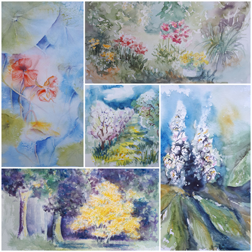 Aquarelle Blüten Eva Ernst Herten