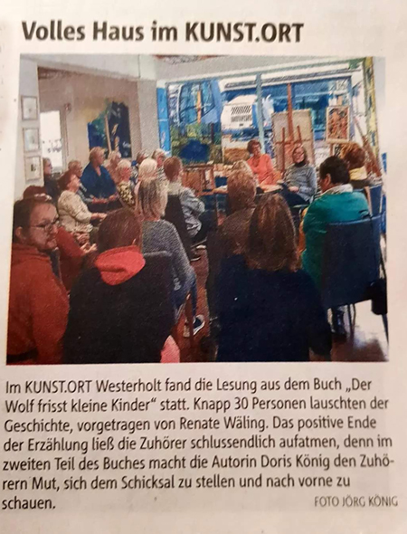 Lesung Doris König im KUNST.ORT Westerholt, Eva Ernst, Herten