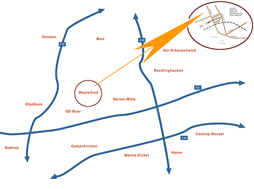 Kunstort Westerholt, Karte Umgebung