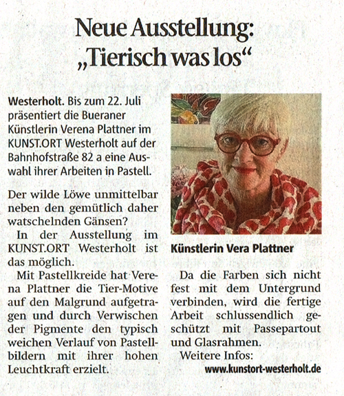 Ausstellung Verena Plattner im Kunstort Westerholt